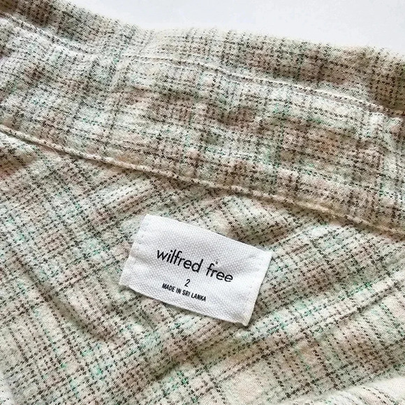 Wilfred Free Size S 2 oversized plaid flannel button-up long sleeve 100… - Picture 9 of 10